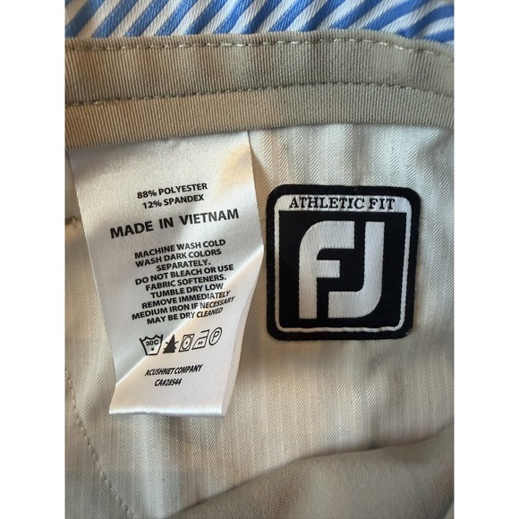 FootJoy Pants Mens 33x34 Beige Athletic Fit Stretch Performance Golf Chino Twill - Picture 8 of 14